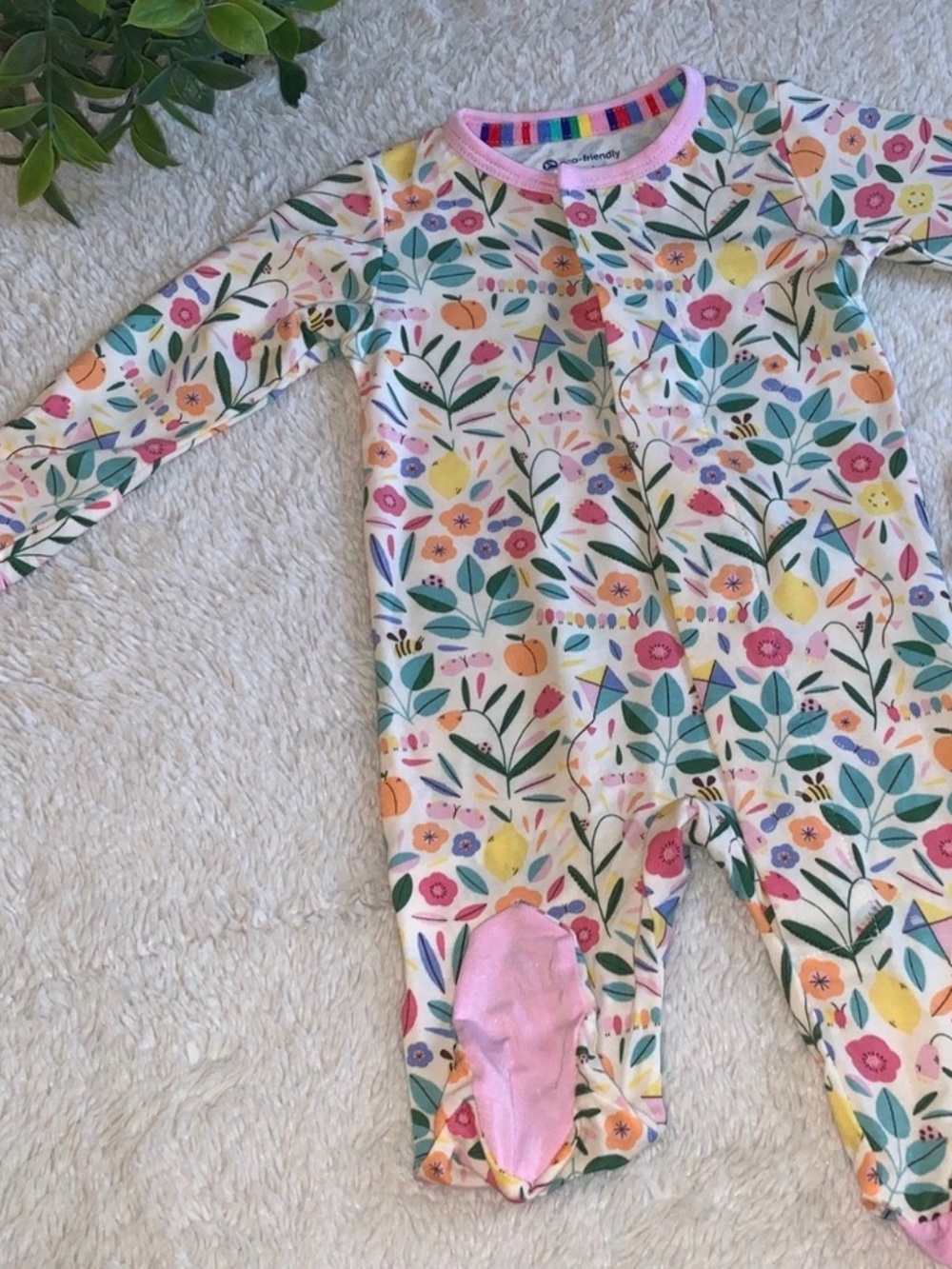 Magnetic Me Life’s Peachy Floral Footie PREEMIE